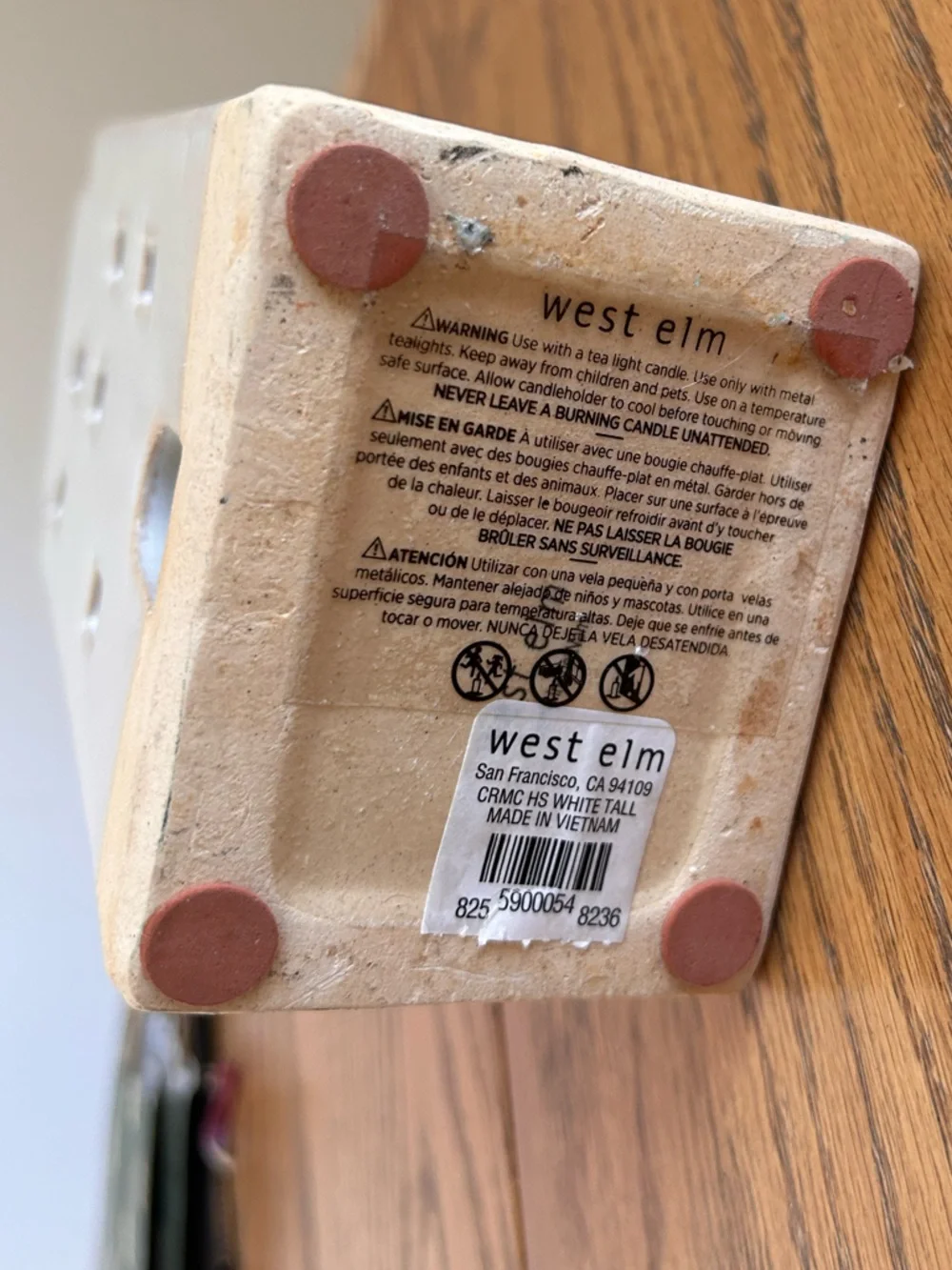 West Elm Village Tealight Ceramic Candleholders, Large House